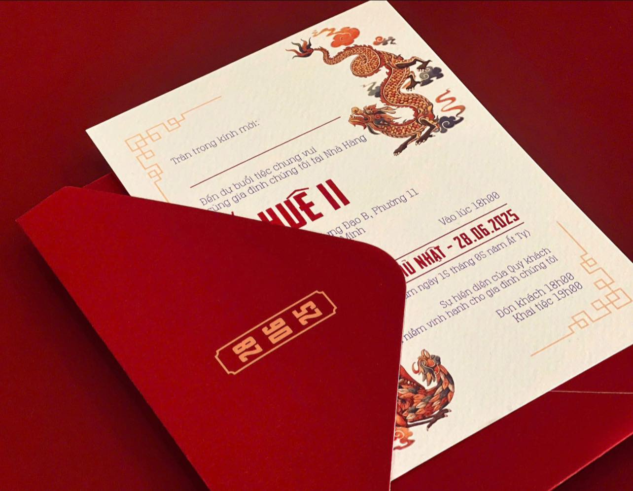 Thiệp cưới Long Phụng - Mở đầu cho hạnh phúc sung túc