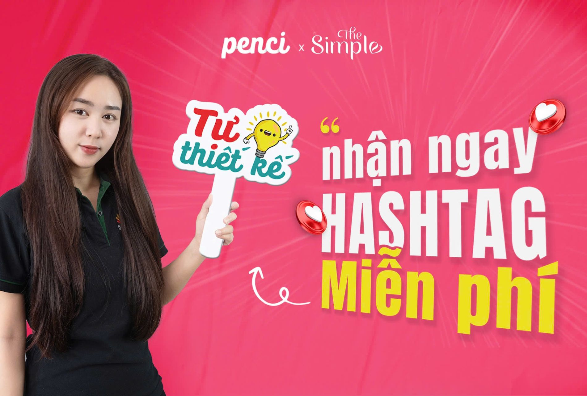 Penci: Tự Thiết Kế Hashtag Online - Nhận Ngay Quà Tặng Miễn Phí