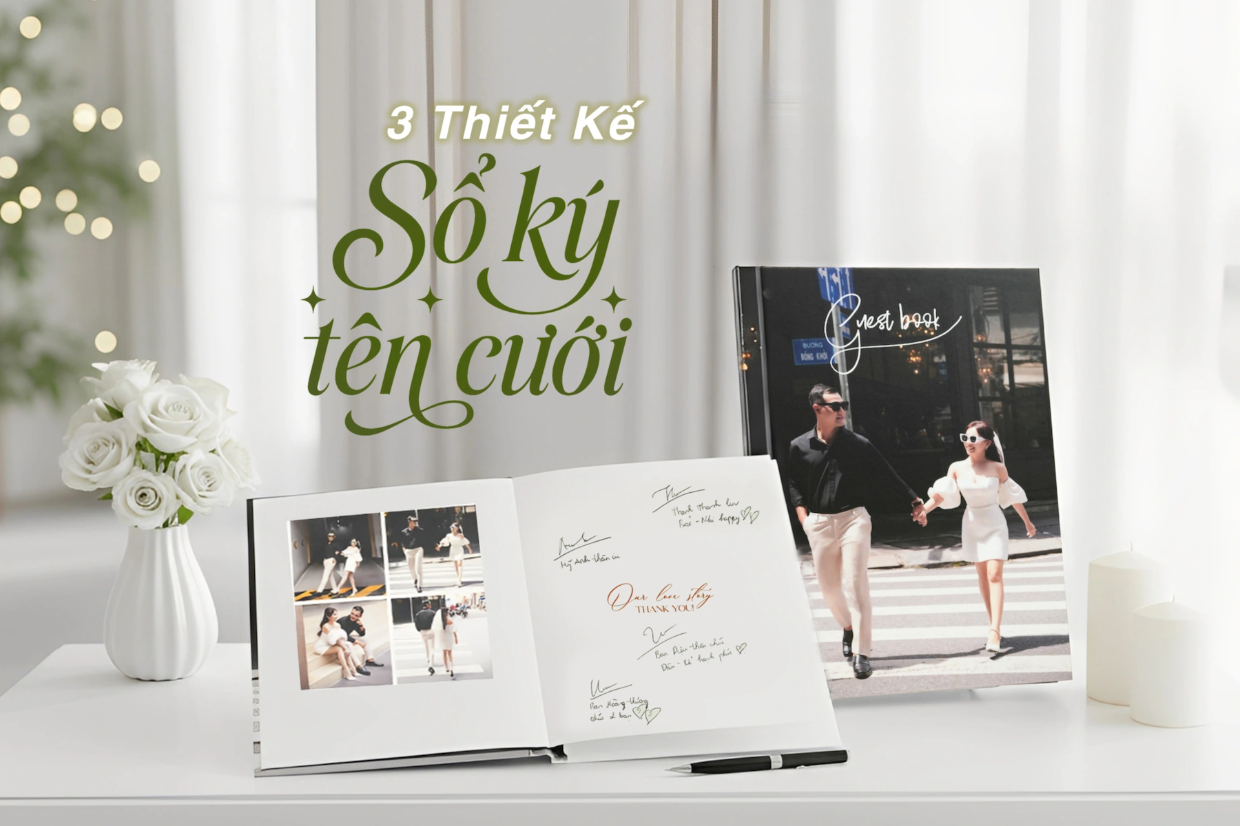 Sổ ký tên cưới in hình: xu hướng lưu giữ kỷ niệm ngày cưới hot nhất hiện nay