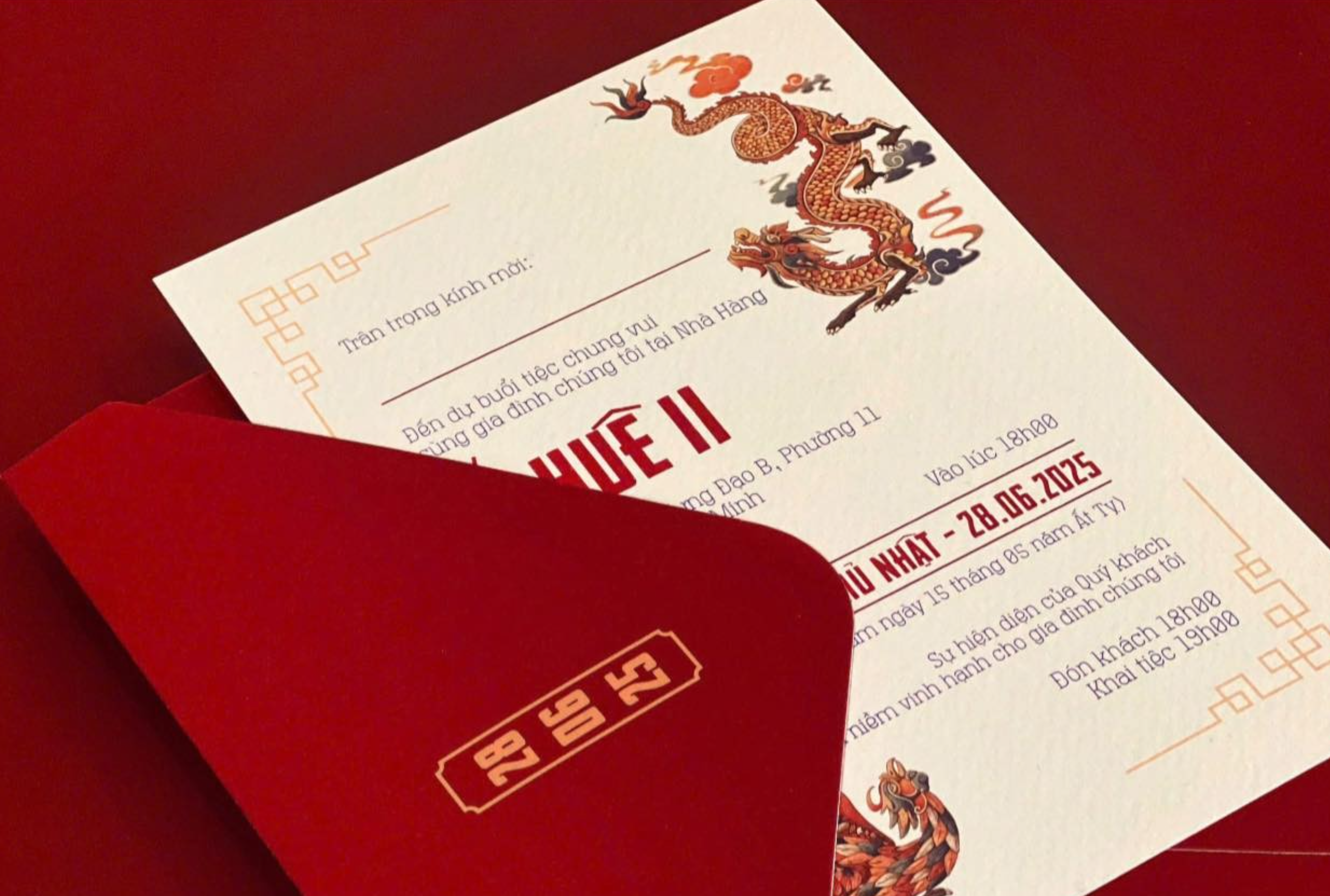 Thiệp cưới Long Phụng - Mở đầu cho hạnh phúc sung túc