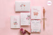 Pink wedding card: The tone of happiness