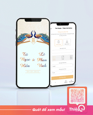 Thiệp cưới Online - Khổng Tước Vũ - Mini Wedding Website with RSVP, Digital Wedding Invitation