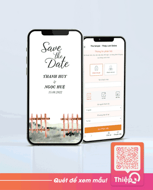 Thiệp cưới Online - Hạnh Phúc Yên Bình - Mini Wedding Website with RSVP, Digital Wedding Invitation