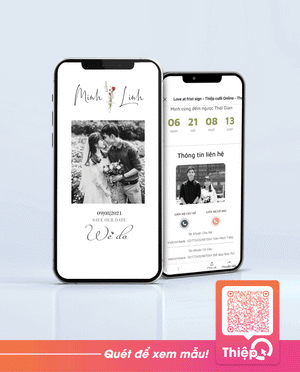 Thiệp cưới Online - Love At First Sign - Mini Wedding Website with RSVP, Digital Wedding Invitation