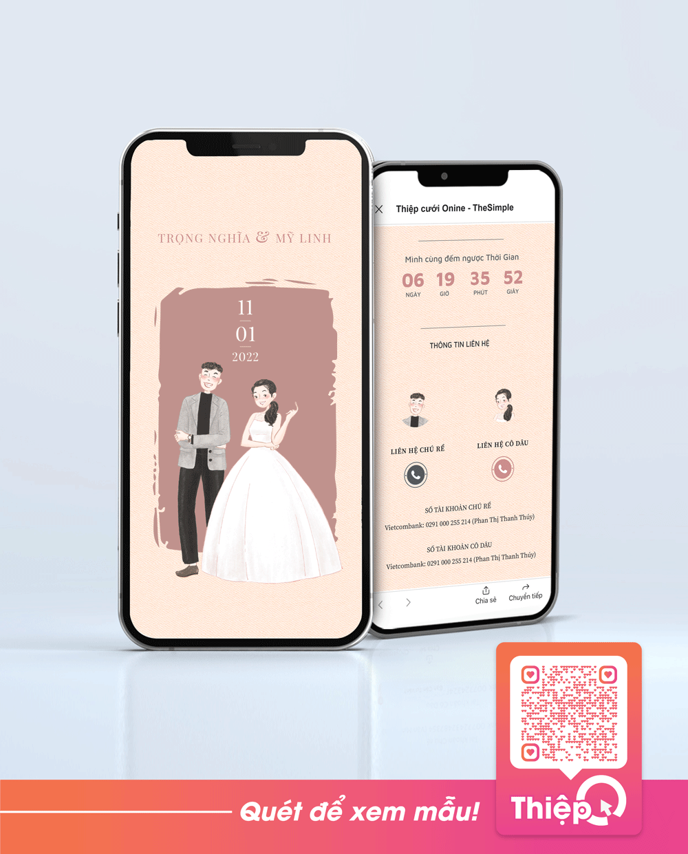 Thiệp cưới Online - Mình Ơi - Mini Wedding Website with RSVP, Digital Wedding Invitation