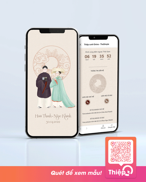 Thiệp cưới Online - Nét Duyên - Mini Wedding Website with RSVP, Digital Wedding Invitation