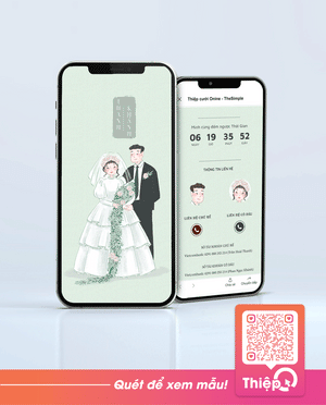 Thiệp cưới Online - Nhân Duyên - Mini Wedding Website with RSVP, Digital Wedding Invitation