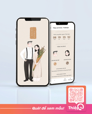 Thiệp cưới Online - Vấn Vương - Mini Wedding Website with RSVP, Digital Wedding Invitation