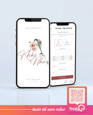 Thiệp cưới Online - Hoa Huệ Tây - Mini Wedding Website with RSVP, Digital Wedding Invitation