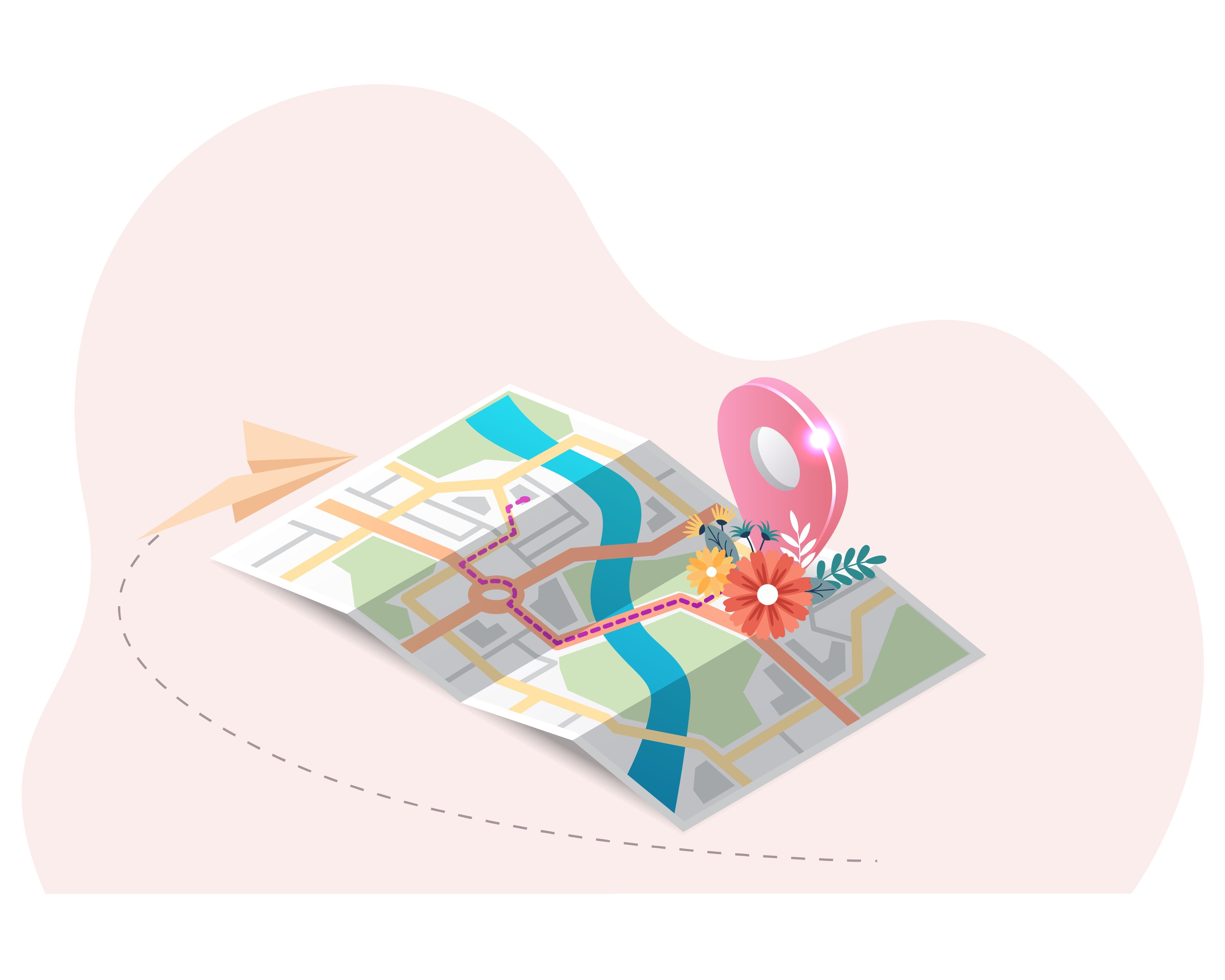Style Map Print Greeting Cards